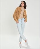 Blouson en Velours de Cuir Aziana Vel camel