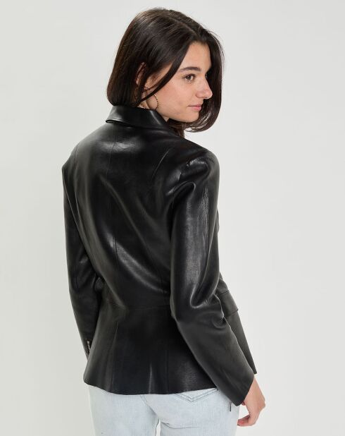 Veste en Cuir d'Agneau Cyrana noire