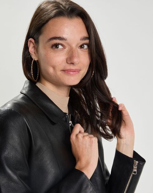 Veste en Cuir d'Agneau Cyrana noire