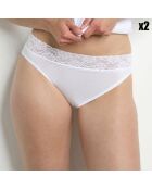 2 Culottes midi Coton Plus Féminine forme midi blanches