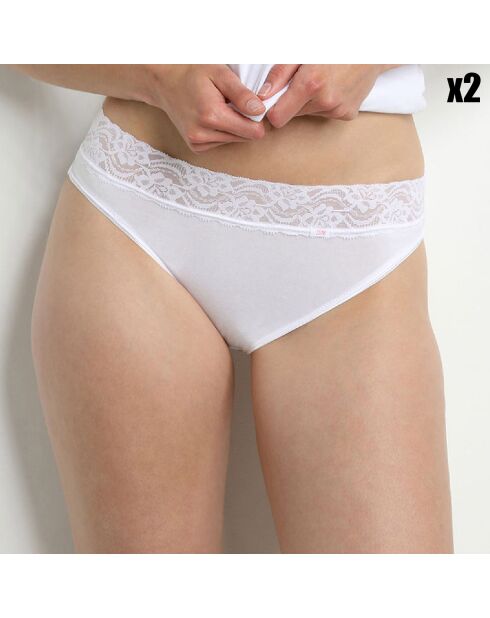 2 Culottes midi Coton Plus Féminine forme midi blanches