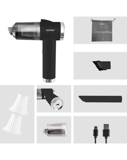 Aspirateur à main sans fil noir