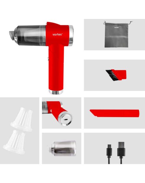 Aspirateur à main sans fil rouge