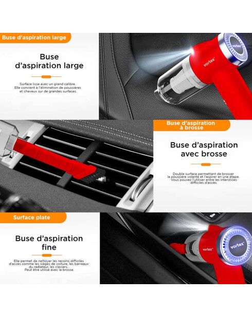 Aspirateur à main sans fil rouge