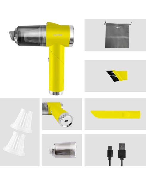Aspirateur à main sans fil jaune