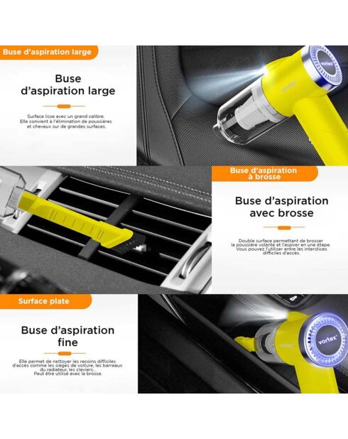 Aspirateur à main sans fil jaune
