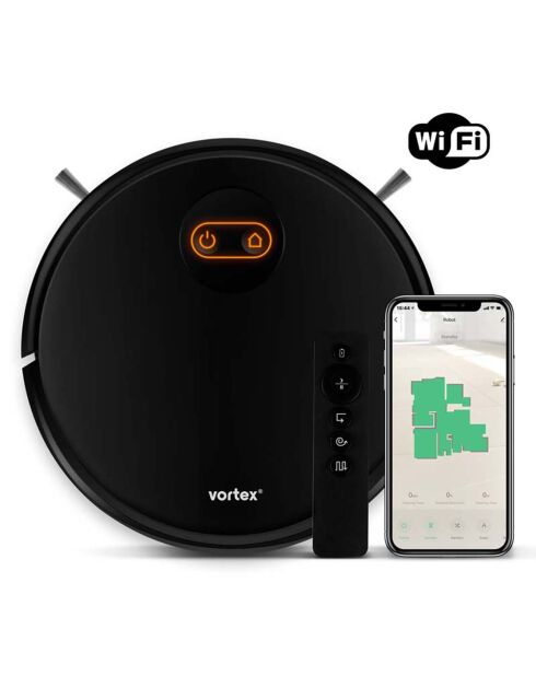 Aspirateur robot 2-en-1 connecté & intelligent noir