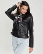 Blouson en Cuir d'Agneau Mareka noir