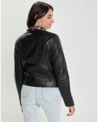 Blouson en Cuir d'Agneau Mareka noir