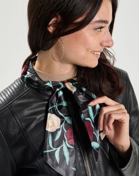 Blouson en Cuir d'Agneau Mareka noir