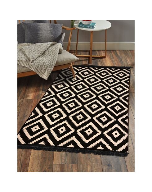 Tapis Cotton noir/blanc - 160x250 cm