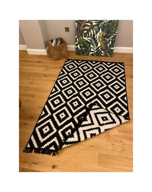 Tapis Cotton noir/blanc - 160x250 cm