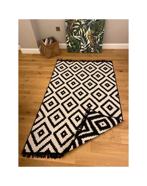 Tapis Cotton noir/blanc - 160x250 cm