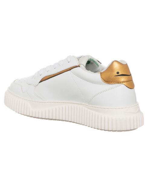 Sneakers en Cuir Hybro blanc/bronze