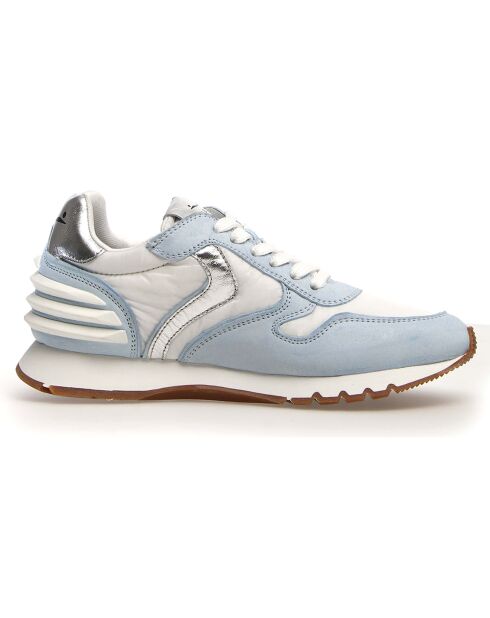 Sneakers en Cuir Julia blanc/bleu ciel
