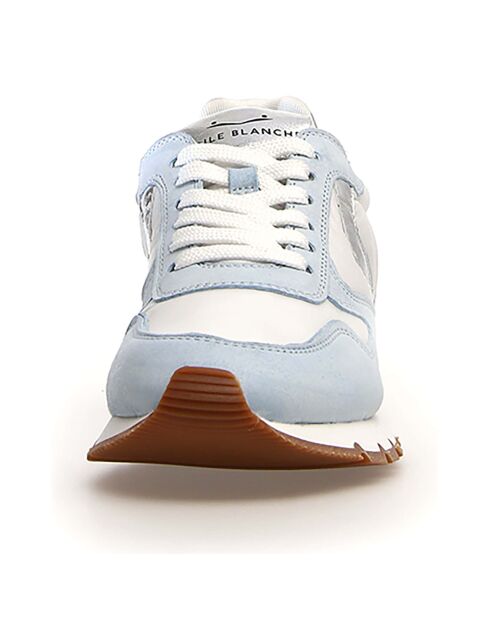 Sneakers en Cuir Julia blanc/bleu ciel