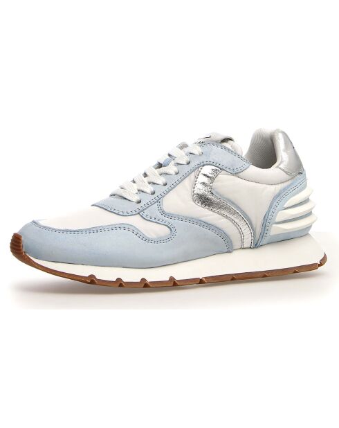 Sneakers en Cuir Julia blanc/bleu ciel