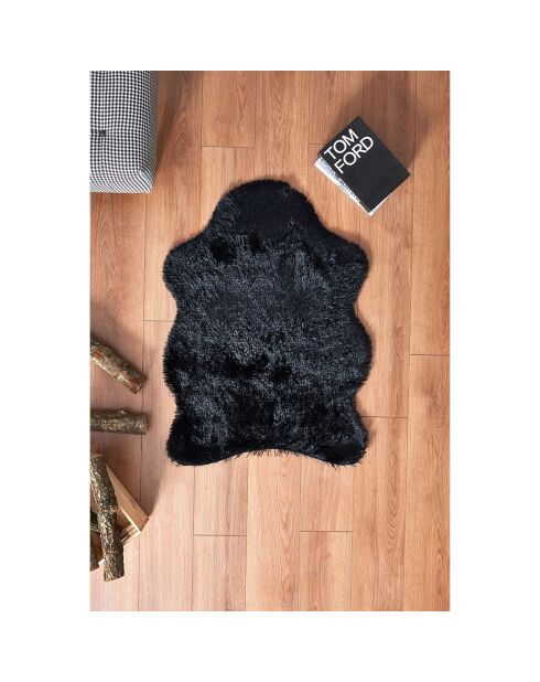 Tapis Tavsan Tuyu Tek Kafa noir - 100x150 cm