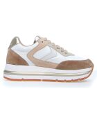 Sneakers en Cuir Maran blanc/beige/argenté