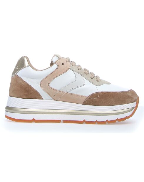 Sneakers en Cuir Maran blanc/beige/argenté