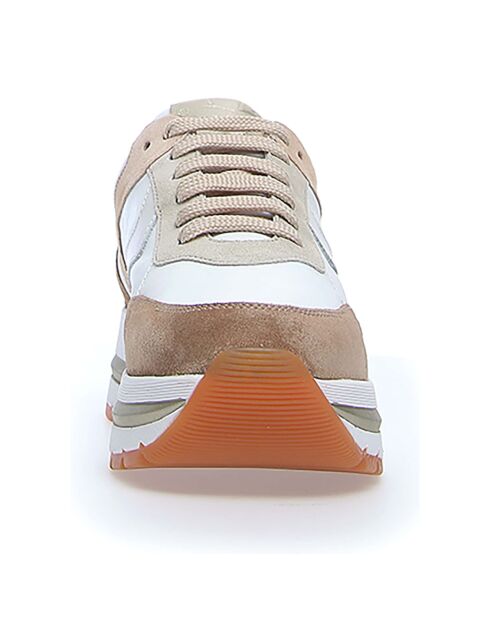 Sneakers en Cuir Maran blanc/beige/argenté