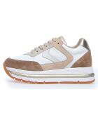Sneakers en Cuir Maran blanc/beige/argenté
