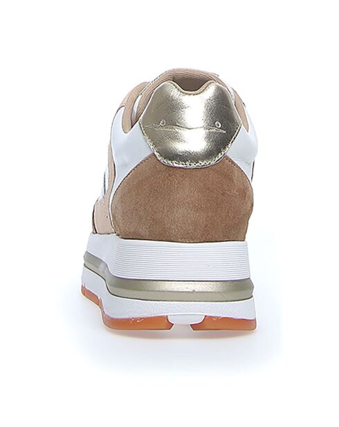 Sneakers en Cuir Maran blanc/beige/argenté