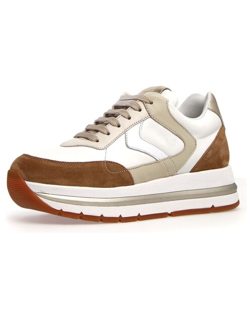 Sneakers en Cuir Maran marron/blanc/beige