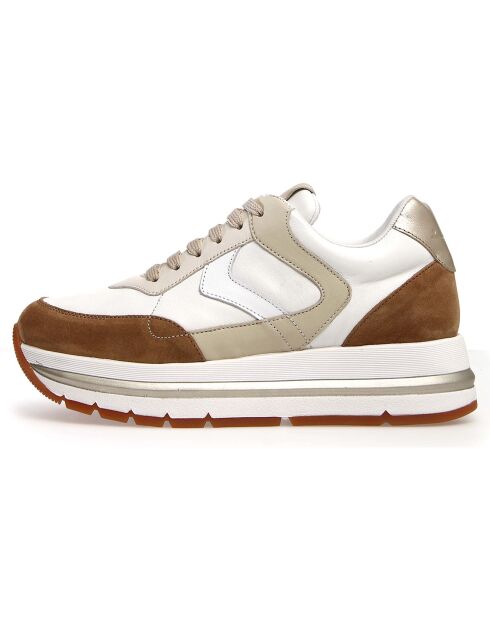 Sneakers en Cuir Maran marron/blanc/beige