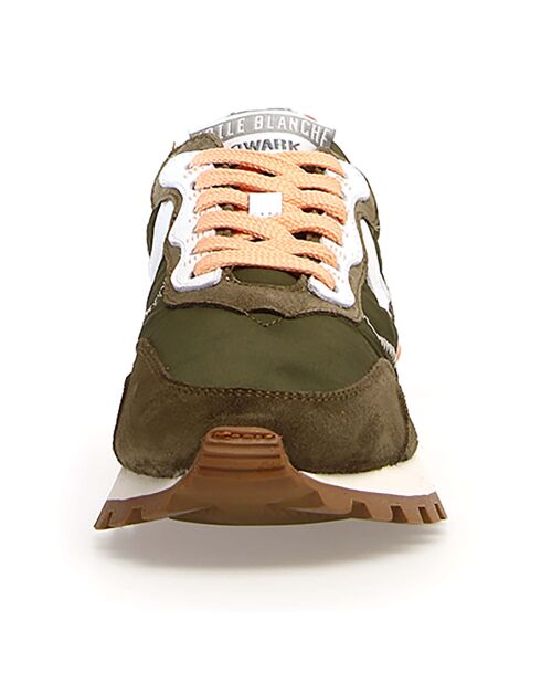 Sneakers en Cuir Qwark vert/marron