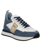 Sneakers en Cuir et Velours de cuir Sean bleu/blanc/beige