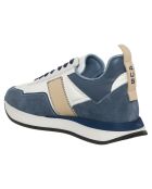 Sneakers en Cuir et Velours de cuir Sean bleu/blanc/beige