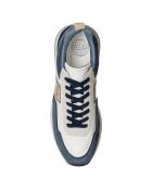 Sneakers en Cuir et Velours de cuir Sean bleu/blanc/beige