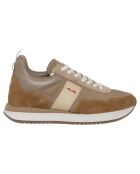 Sneakers en Cuir et Velours de cuir Sean caramel/beige