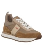 Sneakers en Cuir et Velours de cuir Sean caramel/beige