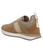 Sneakers en Cuir et Velours de cuir Sean caramel/beige