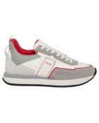 Sneakers en Cuir et Velours de cuir Sean blanc/gris/rouge