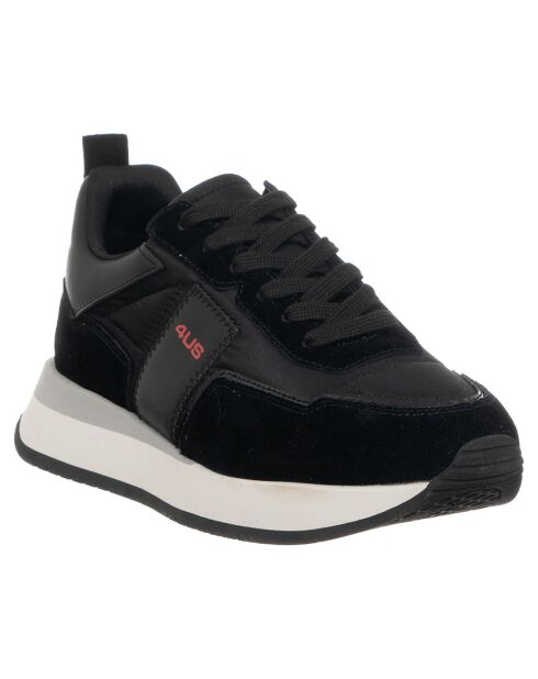 Sneakers en Cuir et Velours de Cuir Susan noires