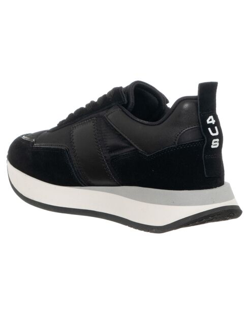 Sneakers en Cuir et Velours de Cuir Susan noires