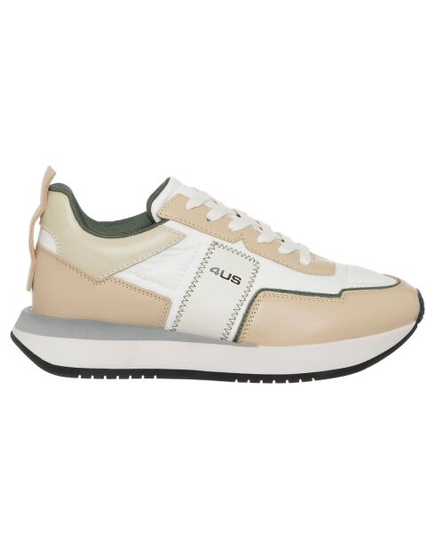 Sneakers en Cuir Susan blanc/beige