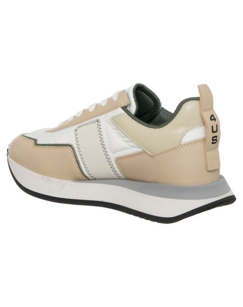 Sneakers en Cuir Susan blanc/beige