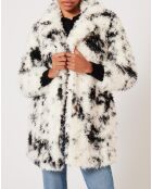 Manteau en fausse fourrure Hippy Nounours noir/blanc