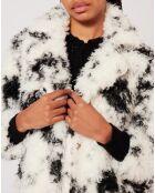 Manteau en fausse fourrure Hippy Nounours noir/blanc