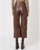 Pantalon en simili Mamie marron