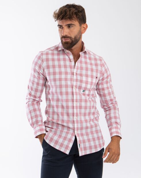 Chemise Marsala à carreaux bordeaux