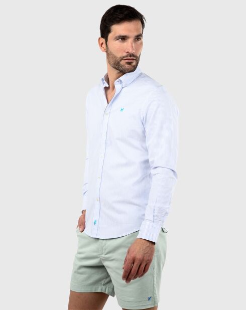 Chemise Oxford à rayures Kodak bleu ciel