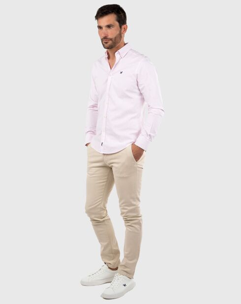 Chemise Oxford à rayures Kodak rose