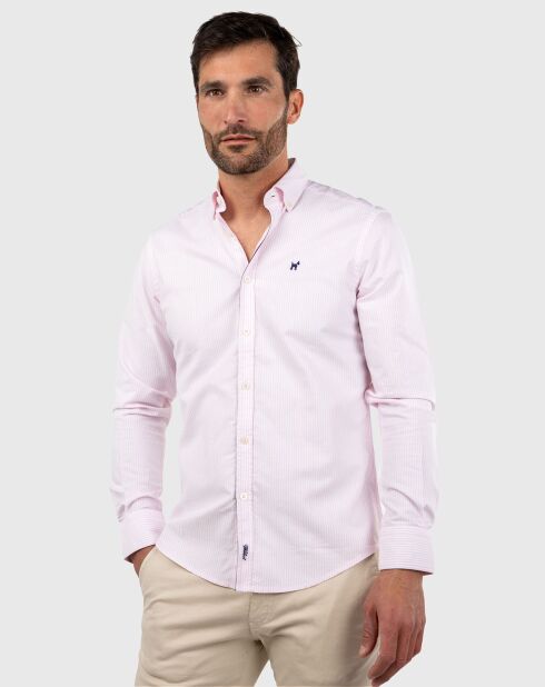 Chemise Oxford à rayures Kodak rose