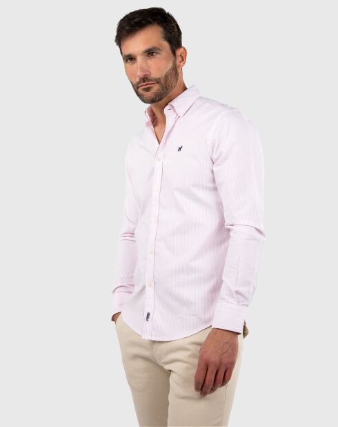 Chemise Oxford à rayures Kodak rose