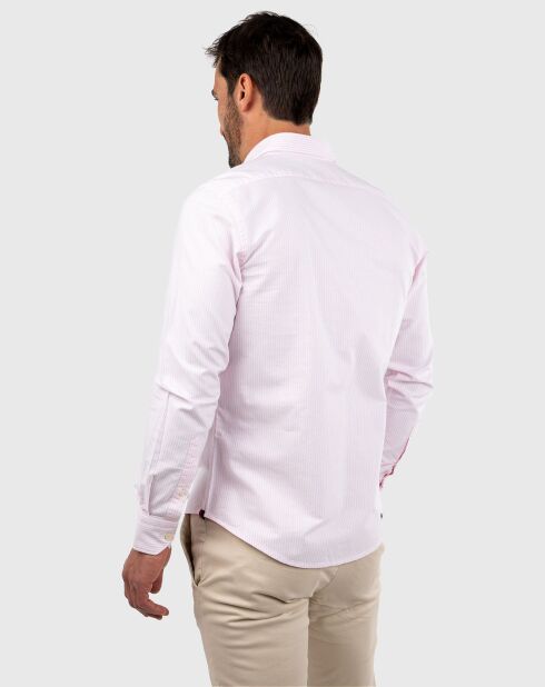 Chemise Oxford à rayures Kodak rose